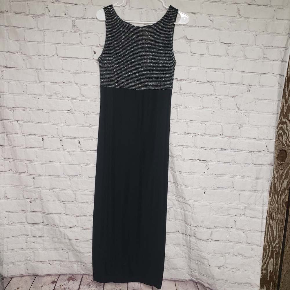 🧡CITY Triangles Metallic Maxi Block Dress